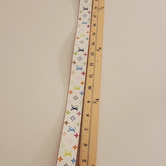 Authentic LOUIS VUITTON CEINTURE BELT MULTI COLOR BLANC 80/32 - Picture 5 of 11